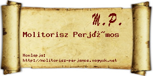 Molitorisz Perjámos névjegykártya